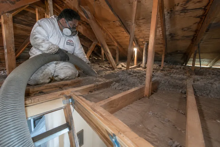 Attic insulation removal