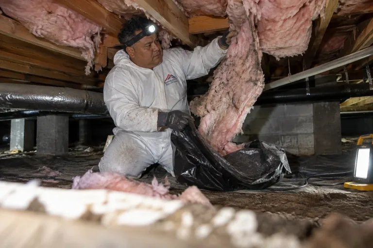 Crawl space insulation removal