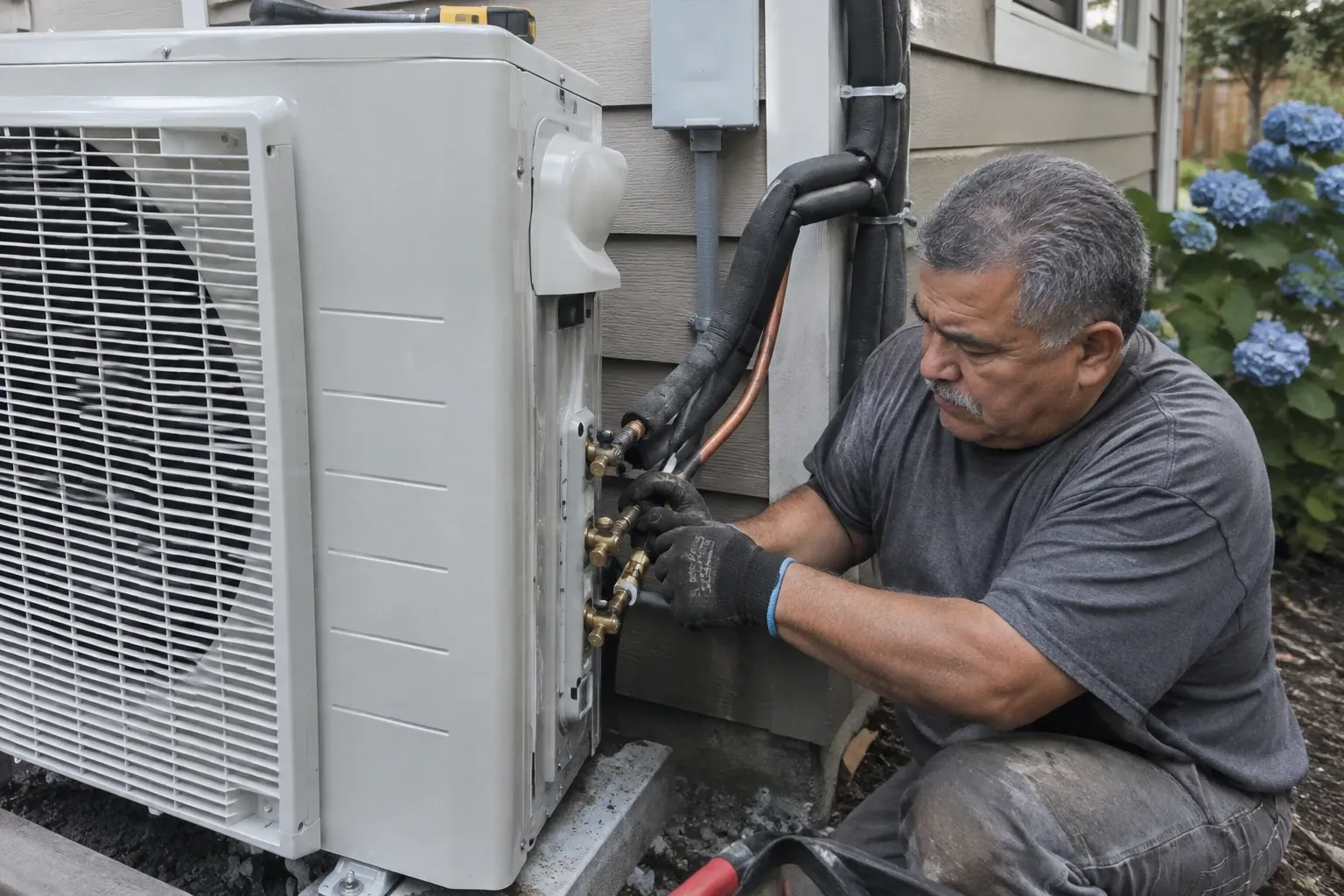 Installing an outdoor heat pump unit