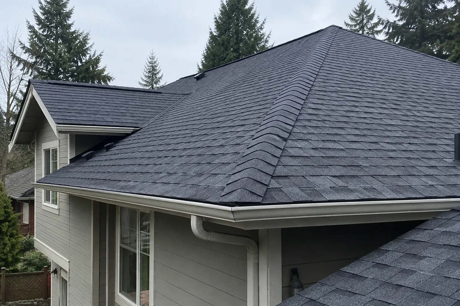 New architectural shingle roof on a Seattle home