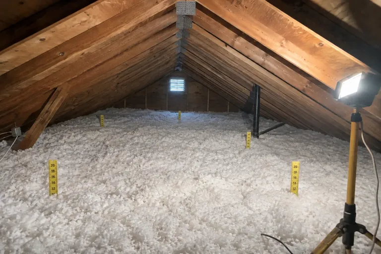 Attic after: deep level blown-in insulation