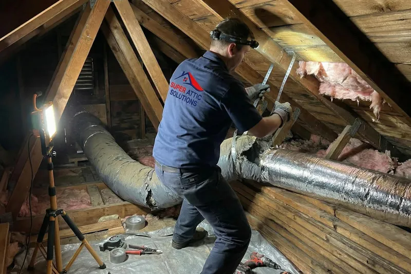 Replacing an attic duct run at the plenum