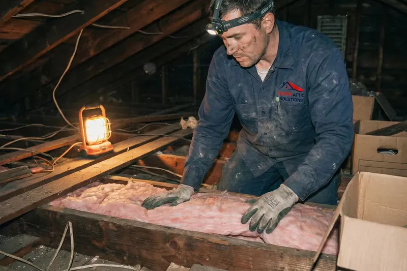 Fitting insulation between joists